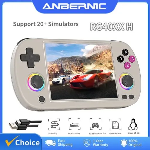 ANBERNIC RG40XX H وحدة تحكم محمولة ريترو - أفضل ألعاب كلاسيكية 2025