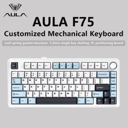 AULA F75 Mechanical Keyboard لوحة مفاتيح AULA F75 الميكانيكية للألعاب