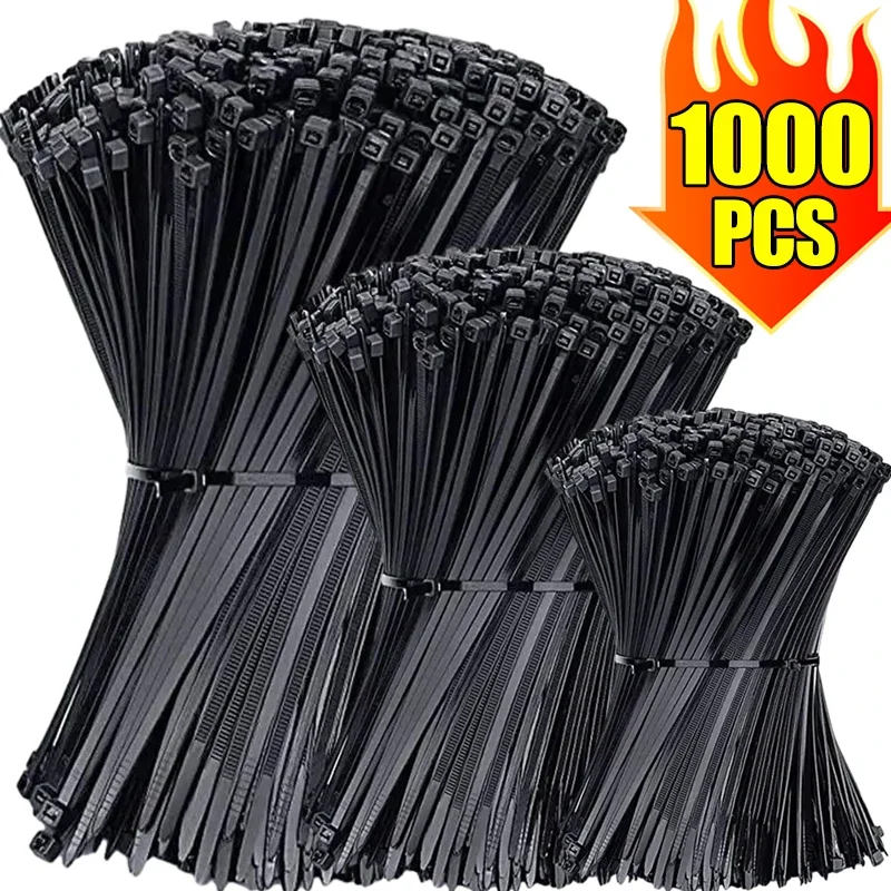 1000 قطعة من علاقات كابل النايلون