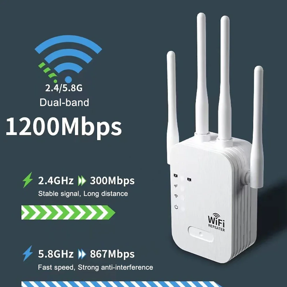مكرر واي فاي ثنائي النطاق 1200Mbps