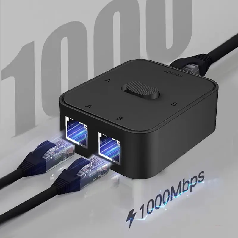 محول شبكة RJ45 مزدوج بسعة 1000Mbps