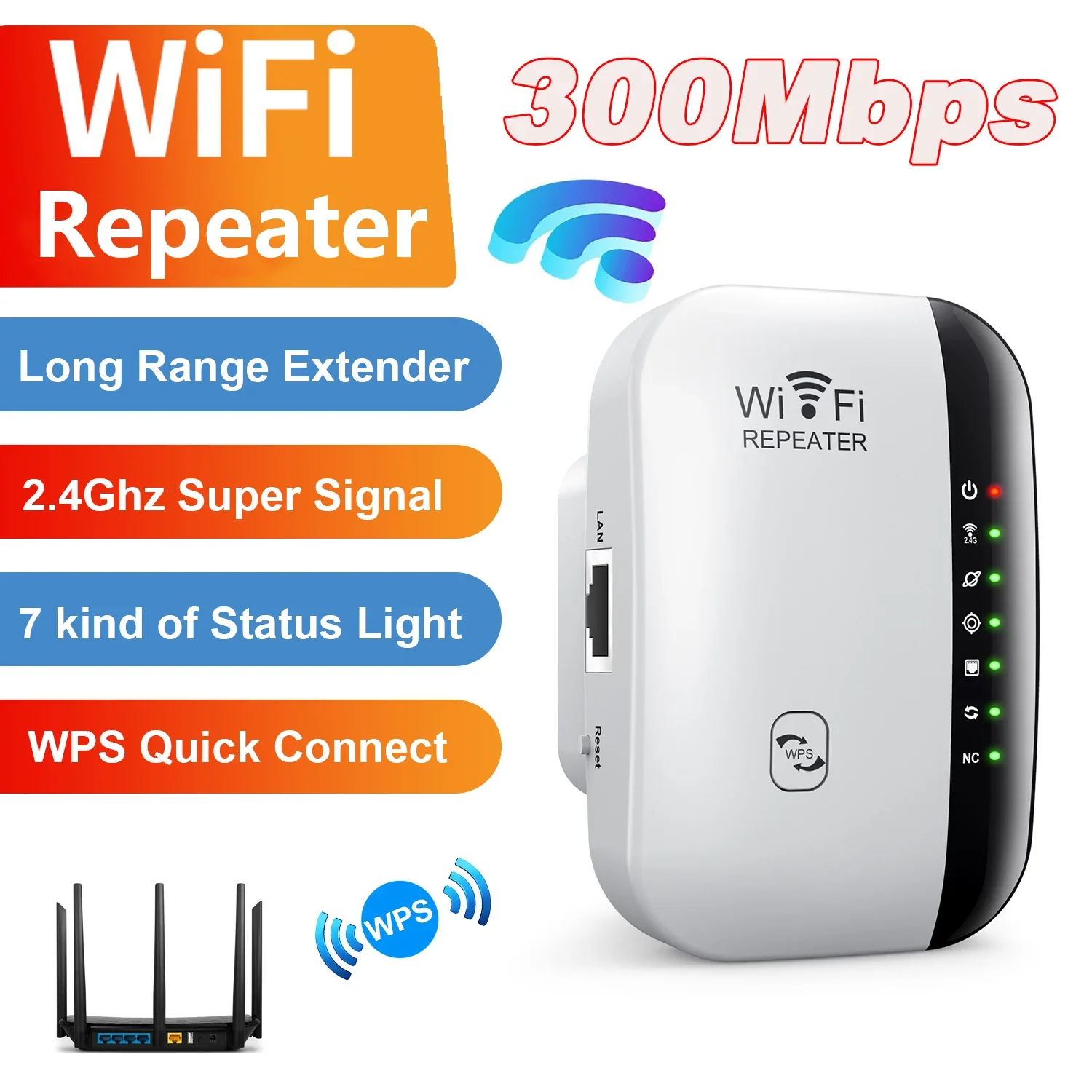 مكرر واي فاي لاسلكي 300Mbps