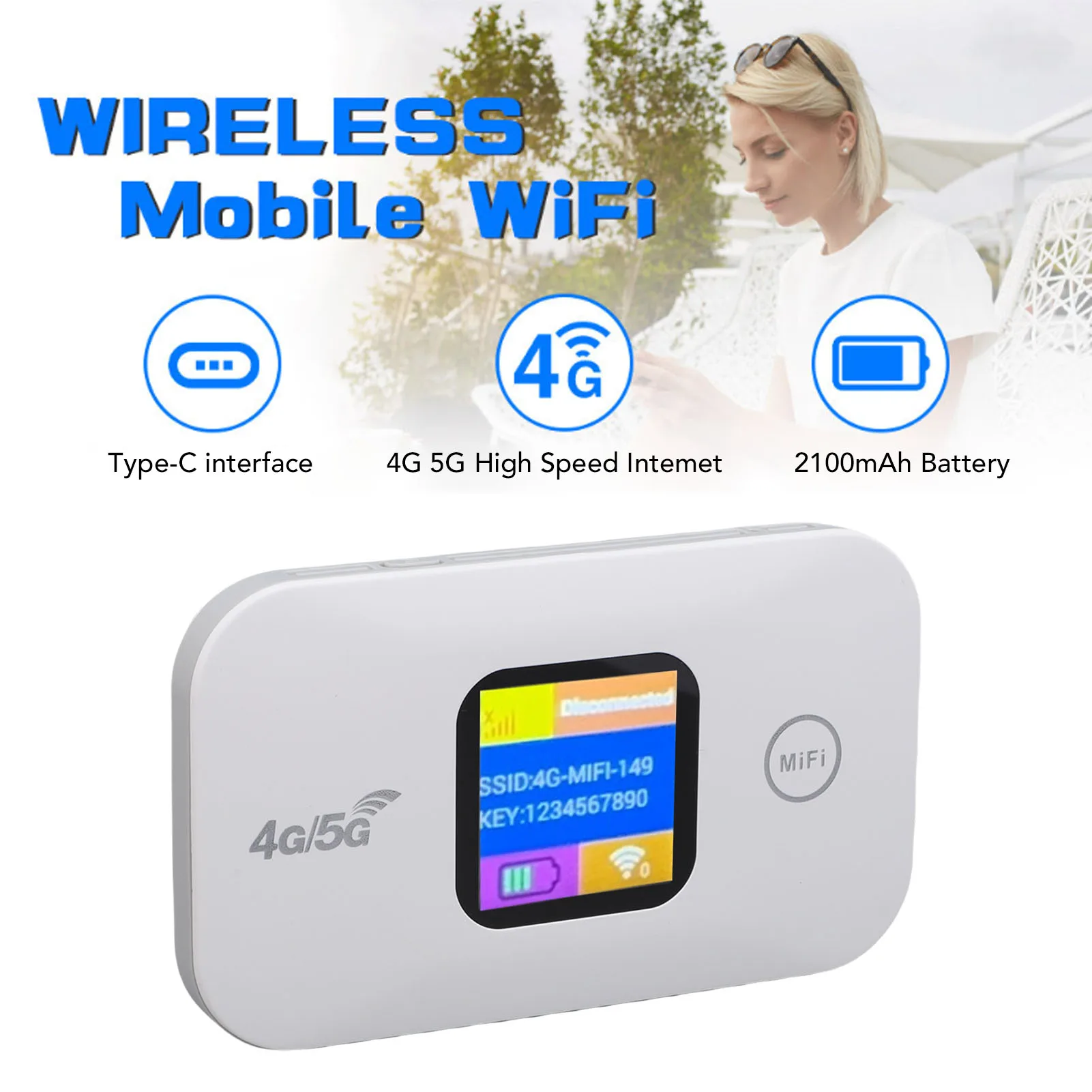 موزع واي فاي محمول 4G بشاشة LED