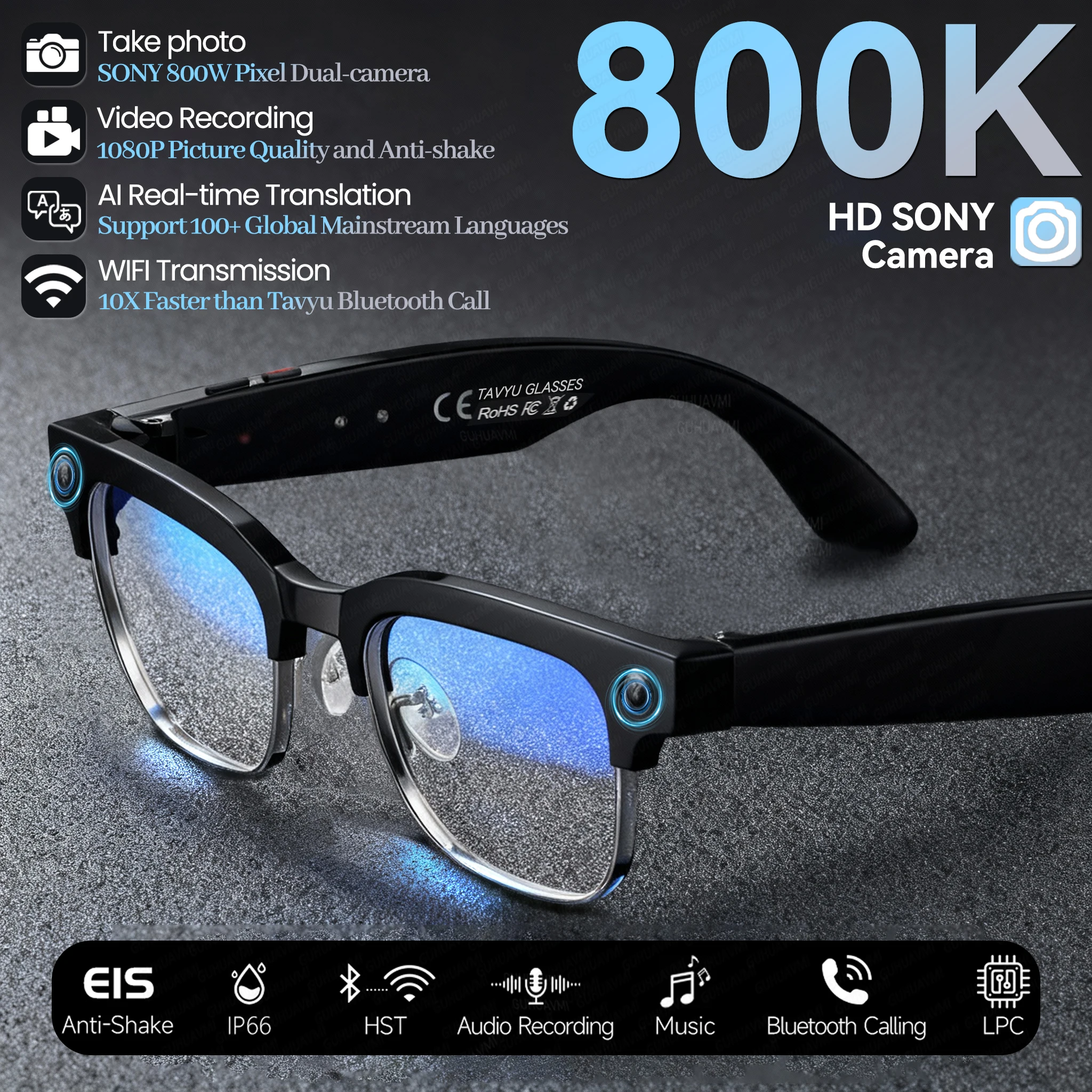 نظارات ذكية 4K مع كاميرا 1080P