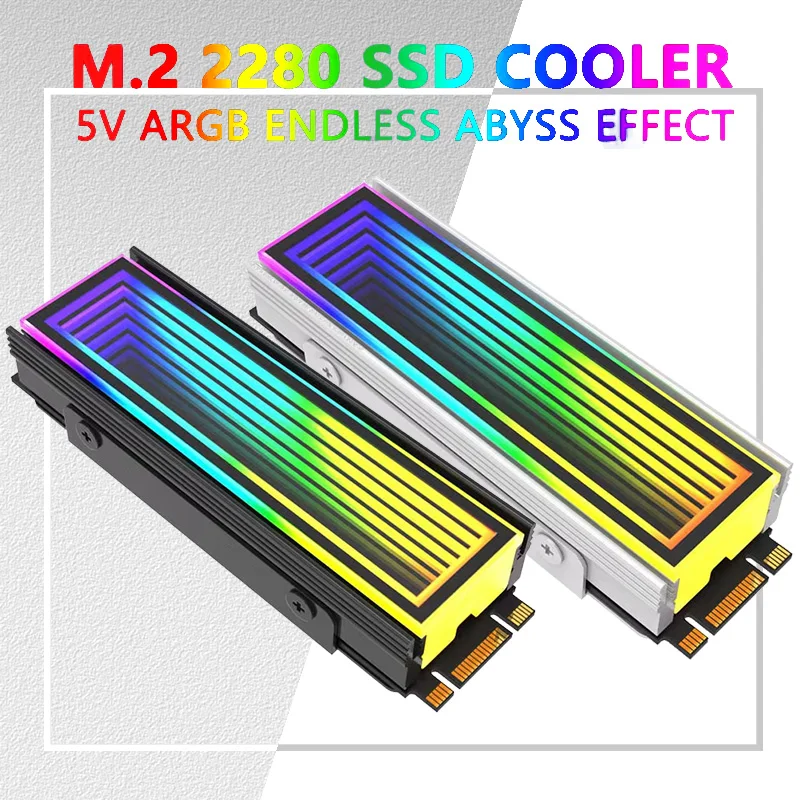 مبرد الألومنيوم RGB لمحركات SSD M.2