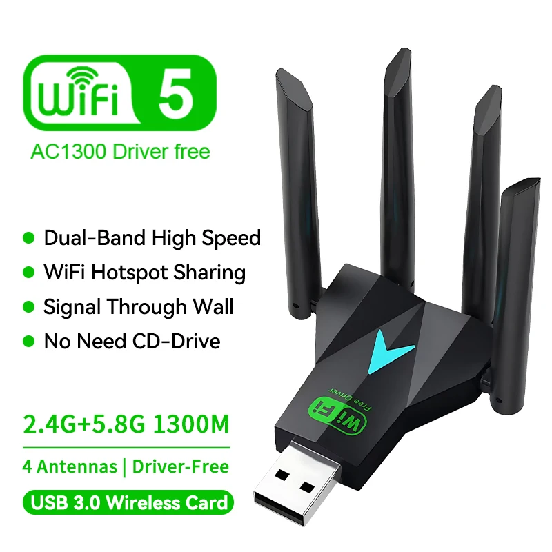 محول واي فاي مزدوج النطاق USB 3.0