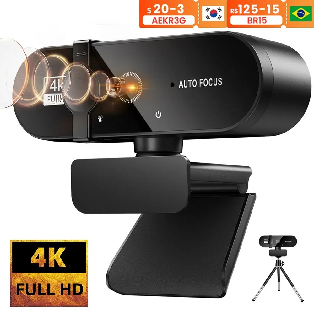 كاميرا ويب 4K مع ميكروفون مدمج