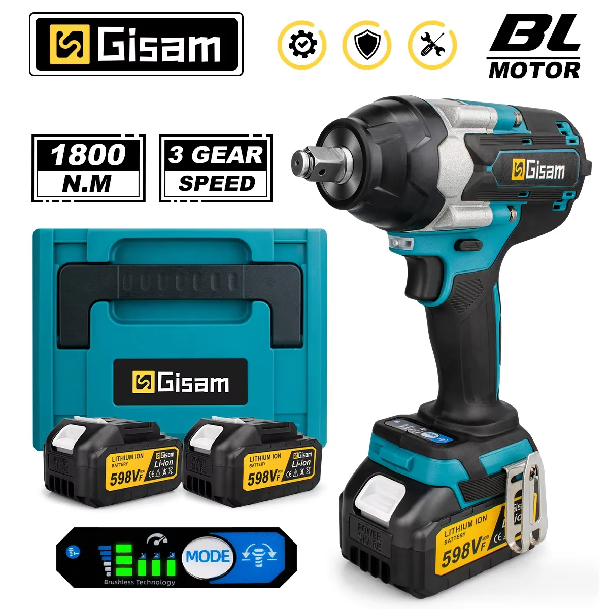 مفتاح ربط كهربائي Gasam 1800N.M