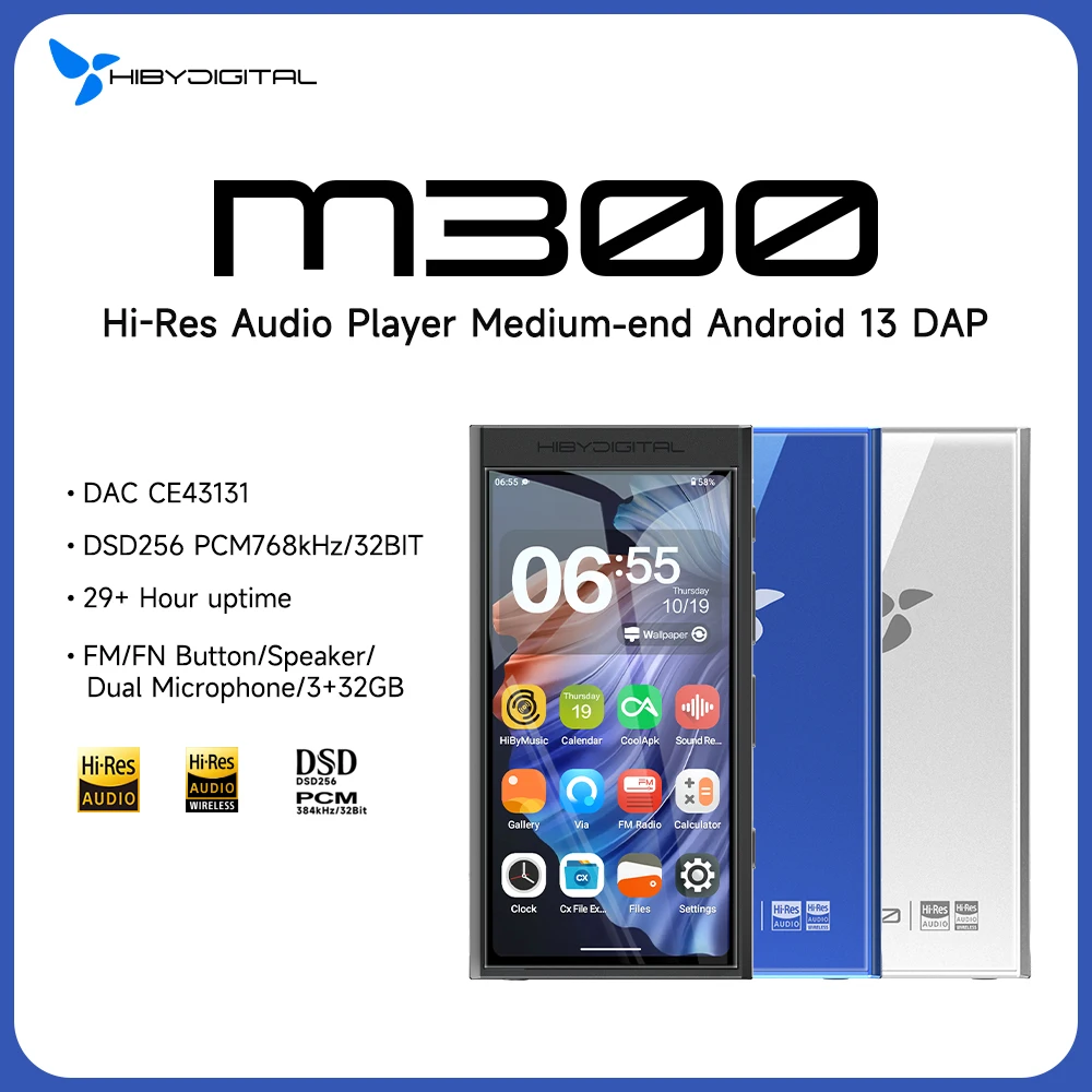 مشغل موسيقى HiBy M300 بتقنية WiFi
