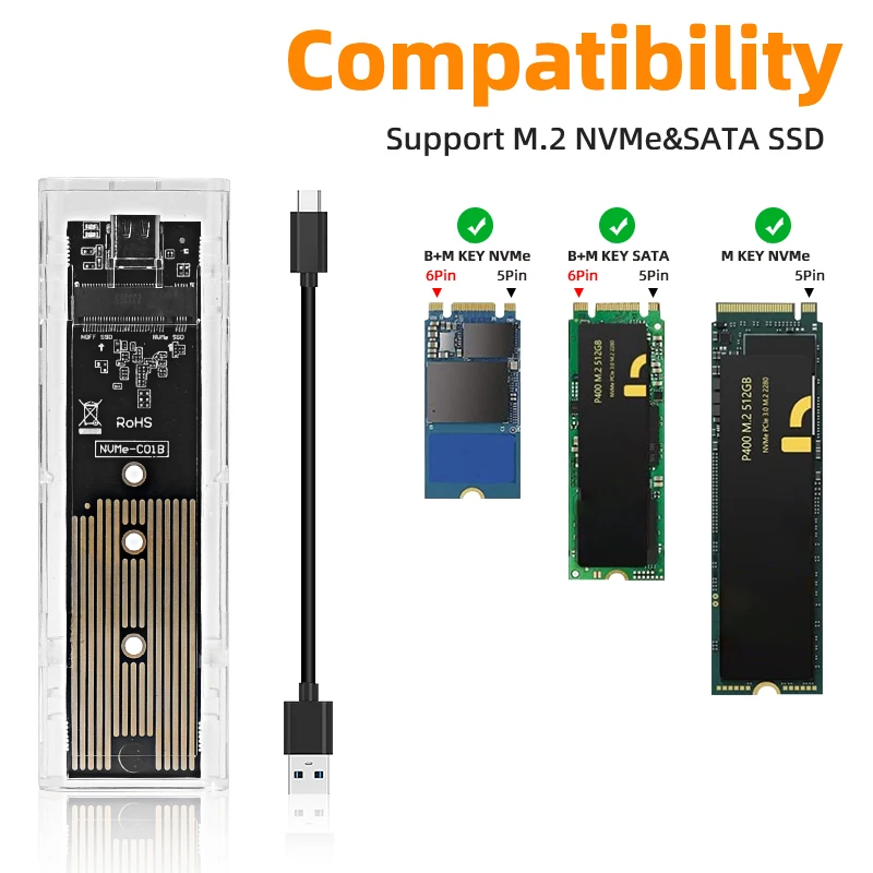 حافظة SSD مزدوجة البروتوكول USB نوع C