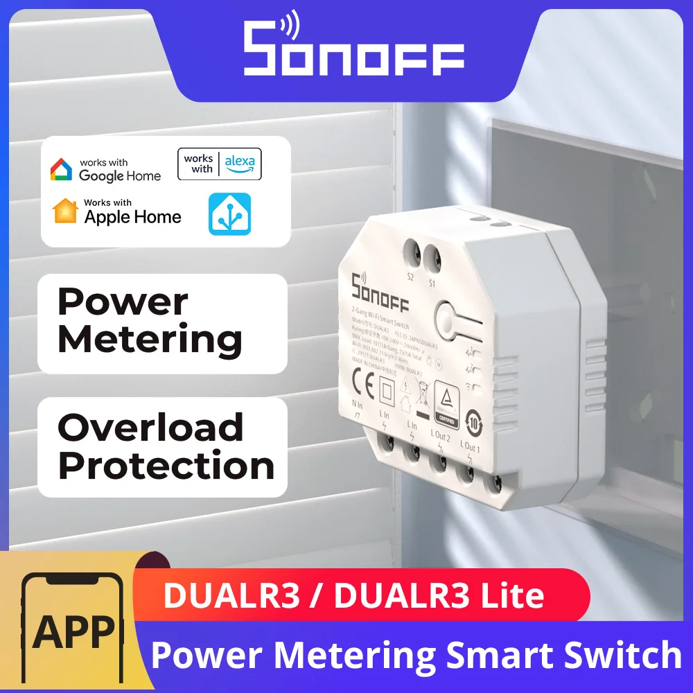 وحدة تحكم ذكية ثنائية القنوات SONOFF DUALR3