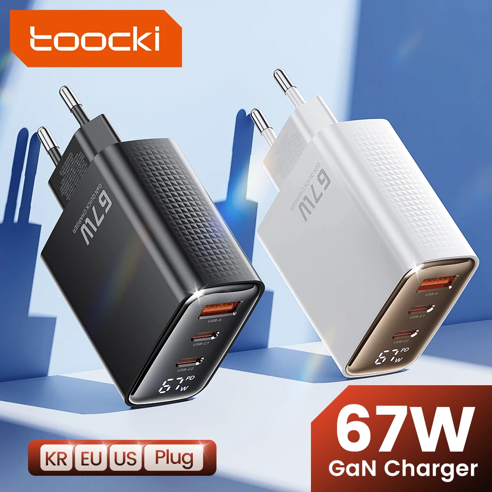 شاحن Toocki PD 67 واط بشاشة رقمية