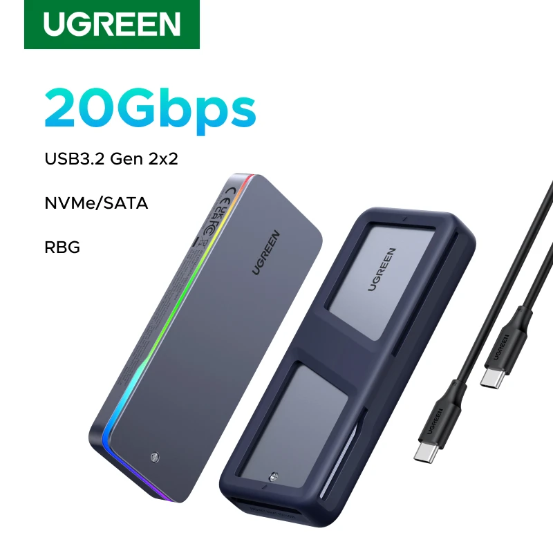 حافظة UGREEN NVMe SSD مع إضاءة RGB