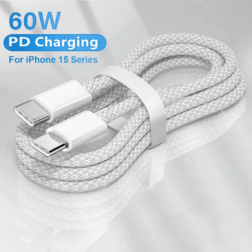 كابل شحن سريع USB-C مضفر 60 واط
