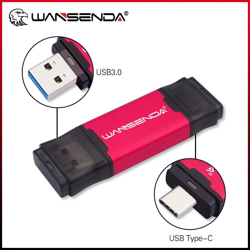 محرك فلاش USB WANSENDA 2 في 1