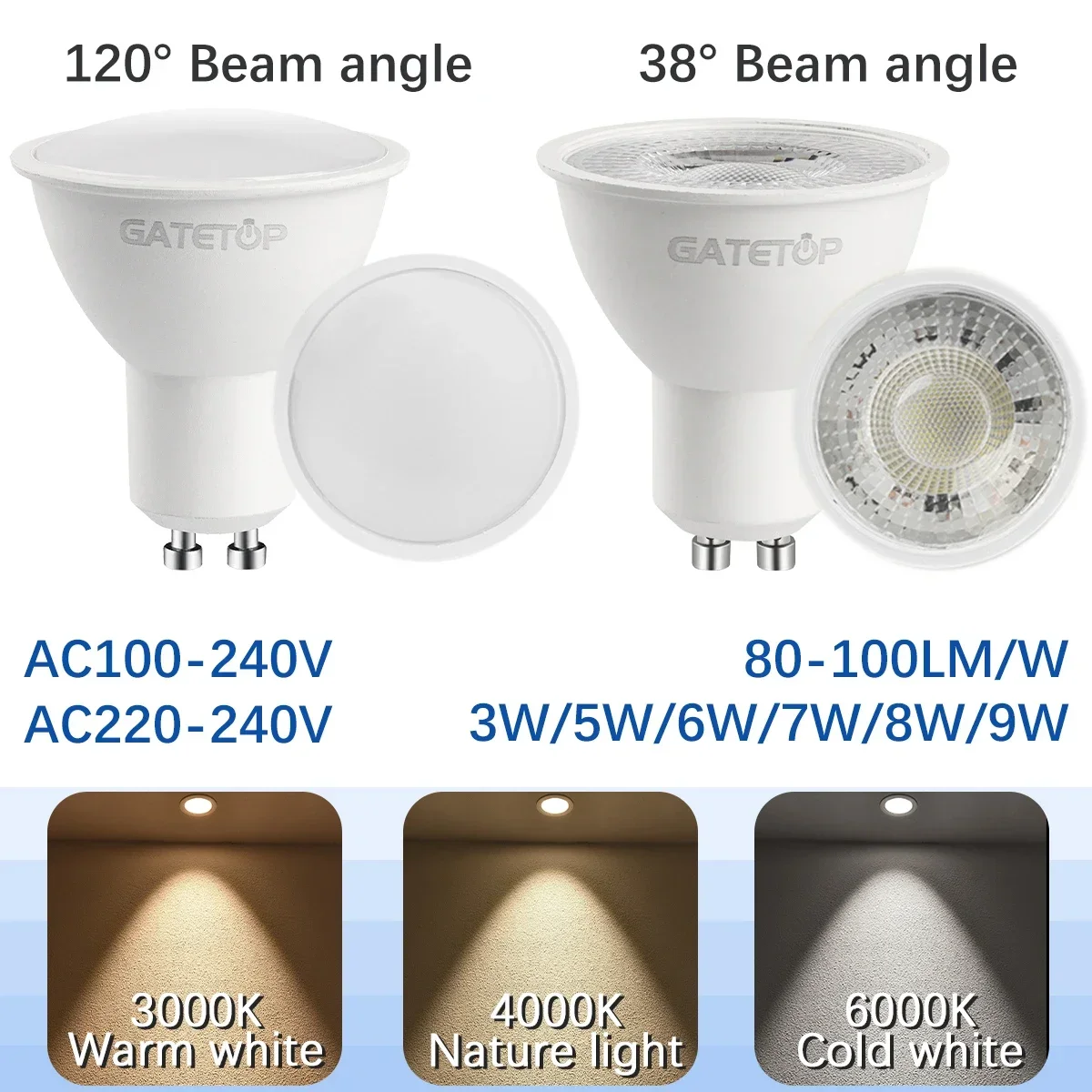 مصابيح LED Foco GU10 المتعددة