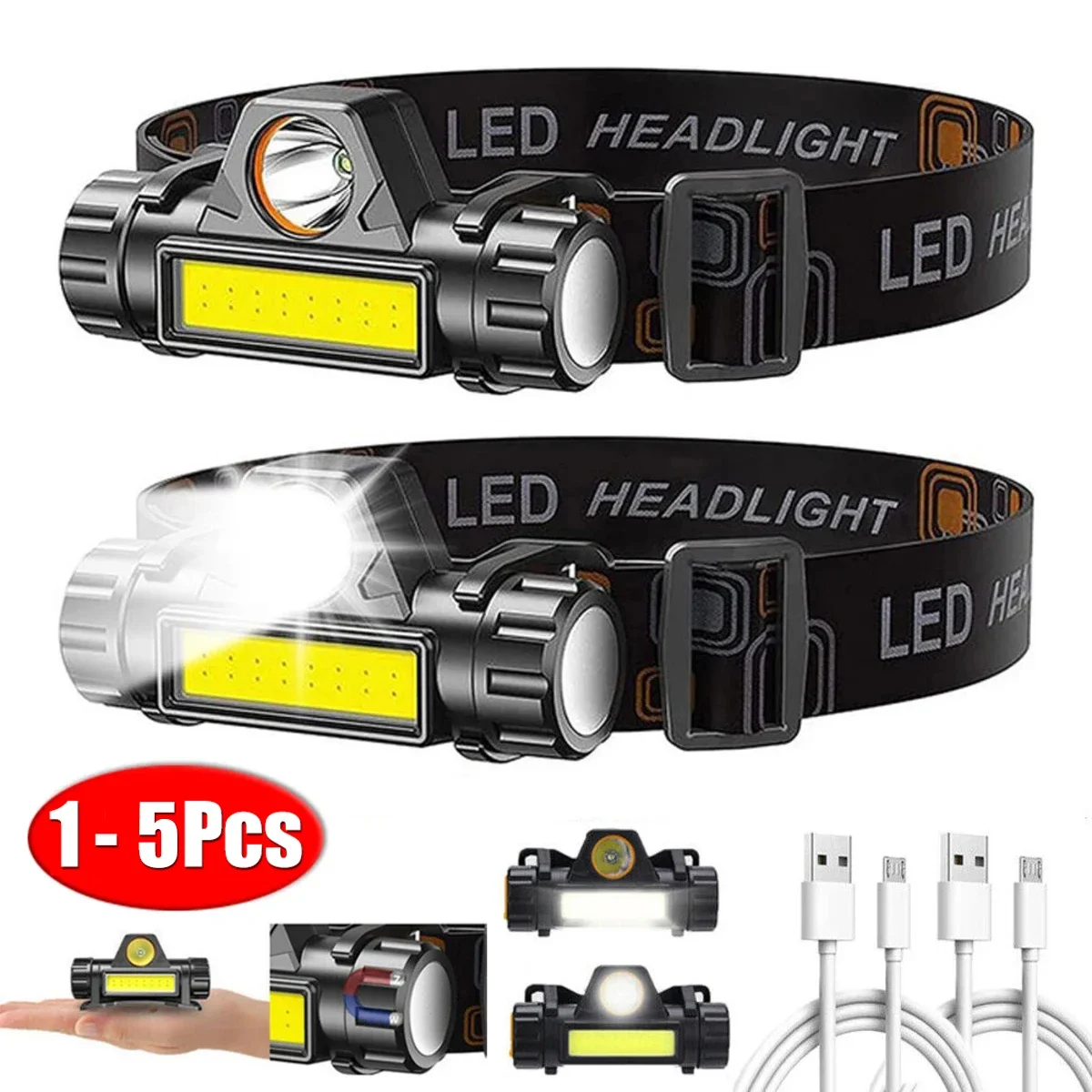 مصباح LED قوي ومغناطيسي قابل للشحن