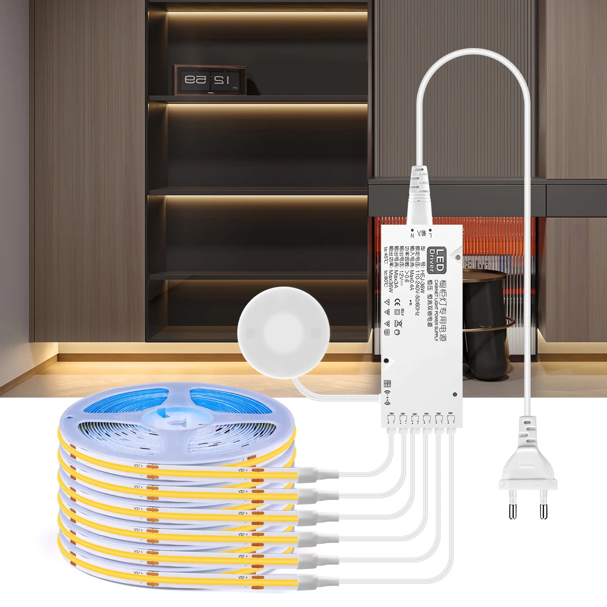شريط إضاءة LED COB للمطبخ وخزانة الكتب