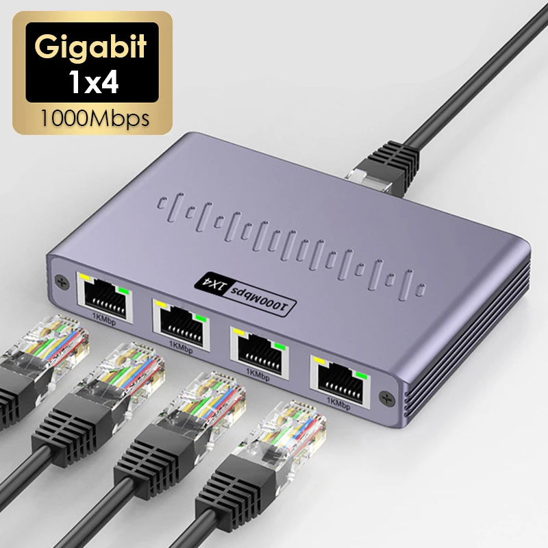 فاصل إيثرنت 1×4 جيجابت Cat6