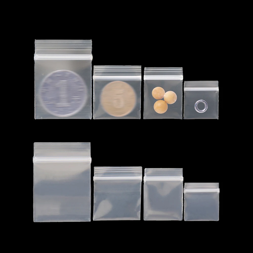 100pcs Mini Resealable Plastic Storage Bags