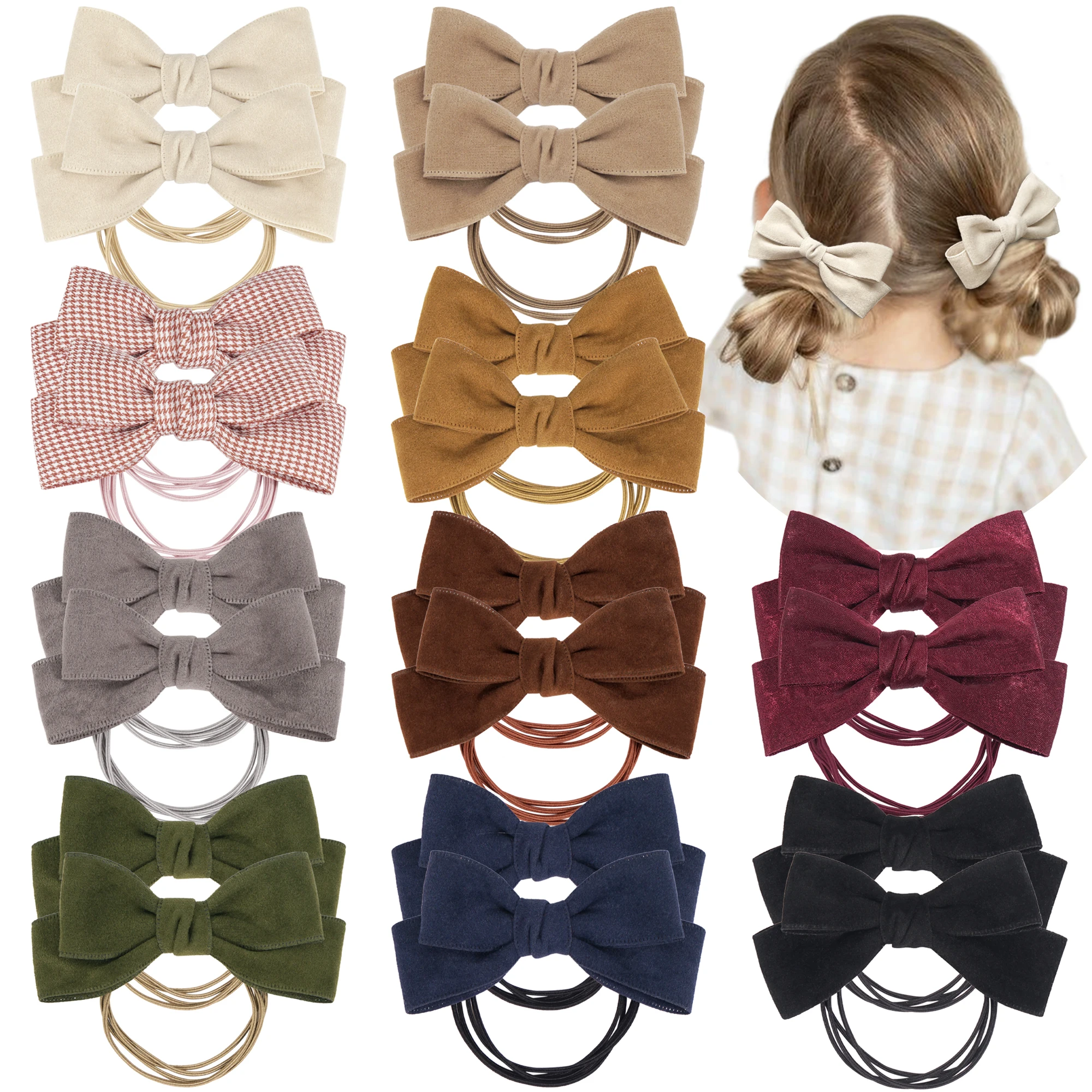 Set of 10/20 Stylish Bow Hair Bands