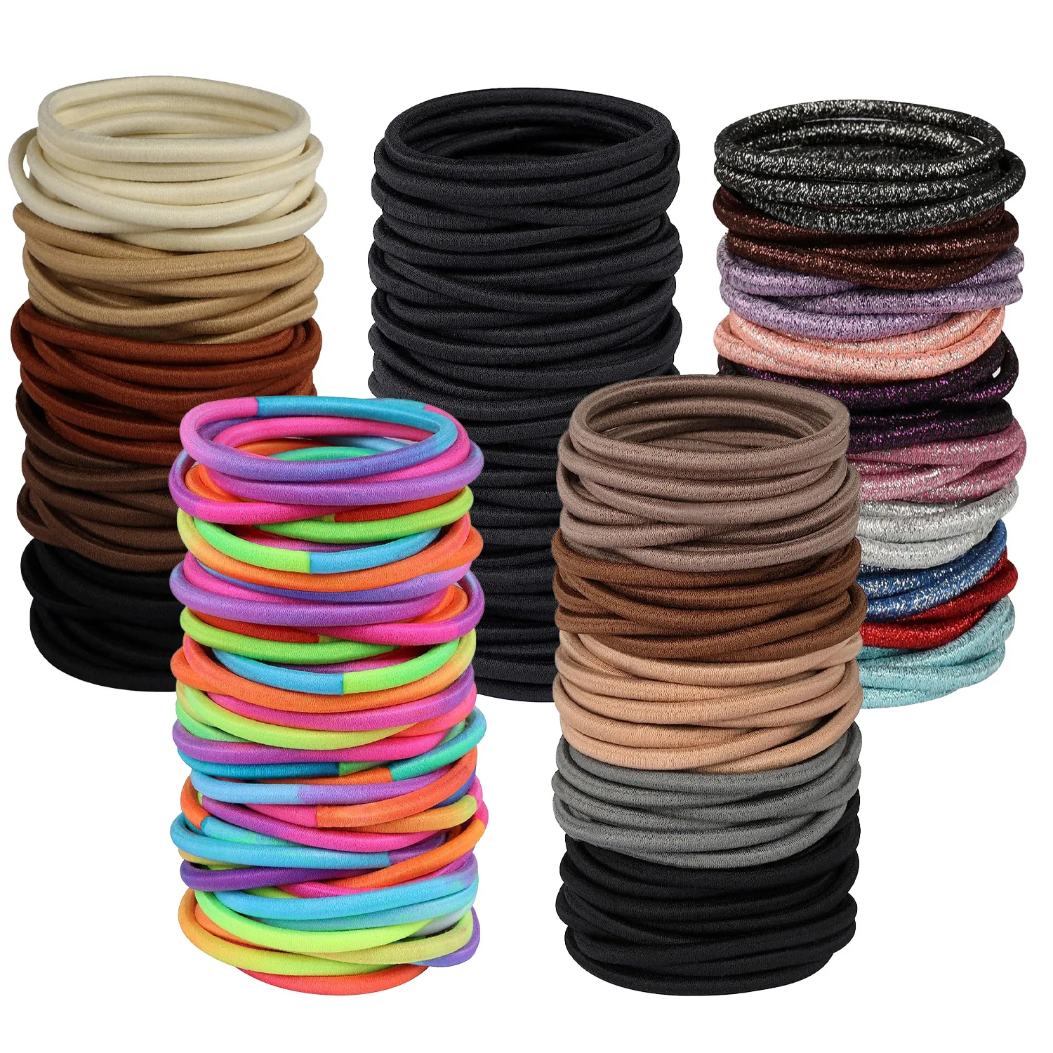 10/50pcs No Damage Hair Ties Bands