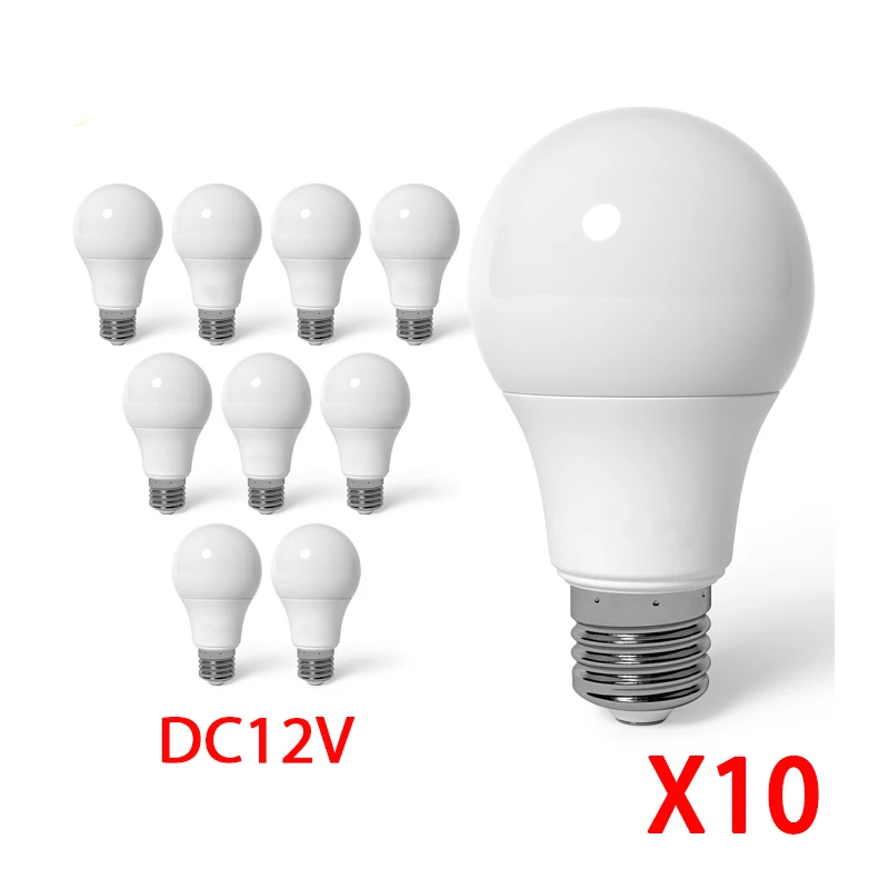 10 قطع لمبات LED E27 12 فولت