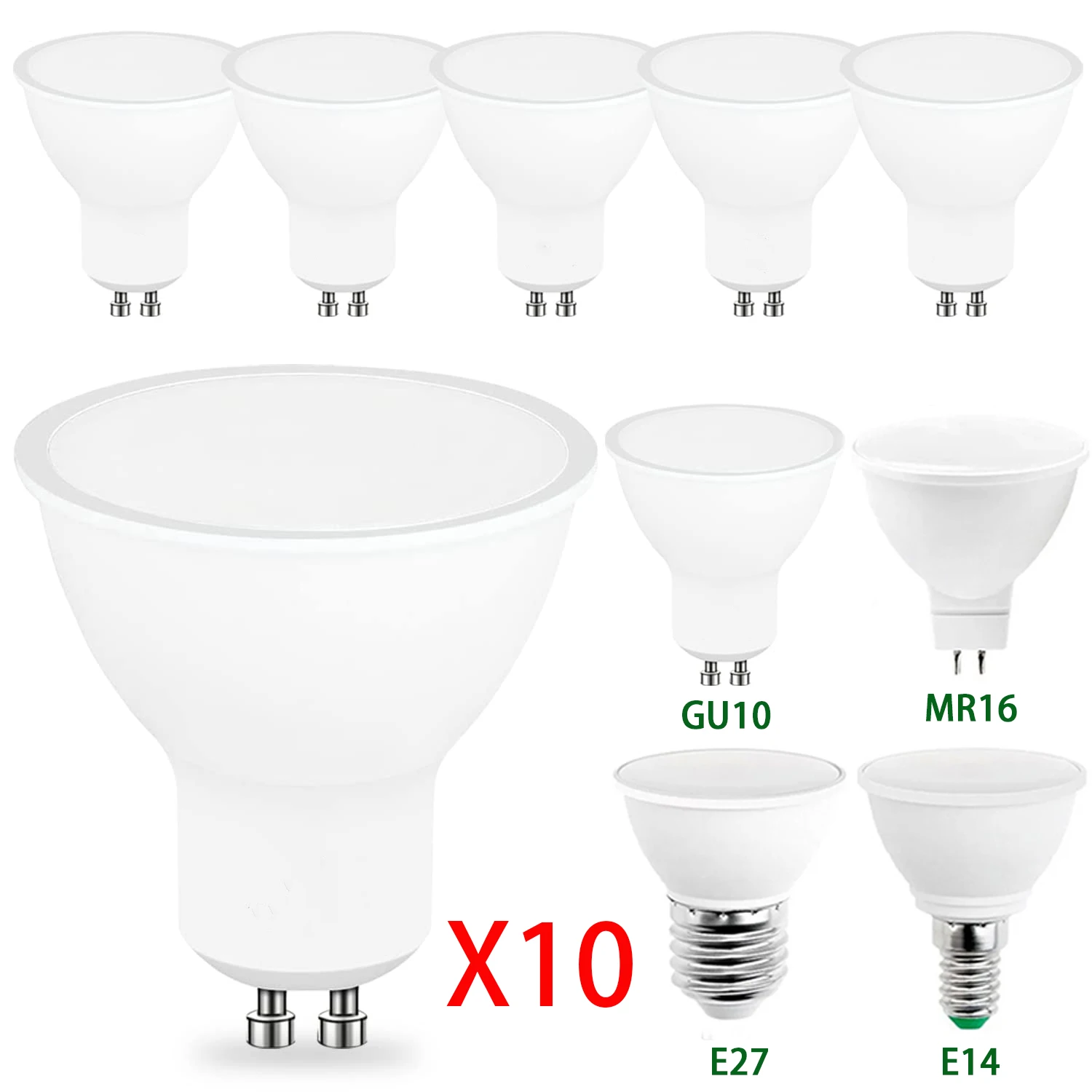 لمبات LED GU10 و E27 و E14