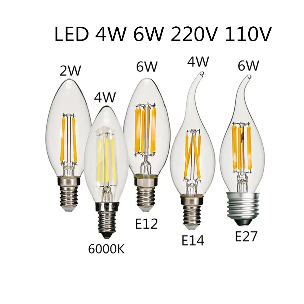 10 قطع لمبة LED شمعية بتصميم مميز