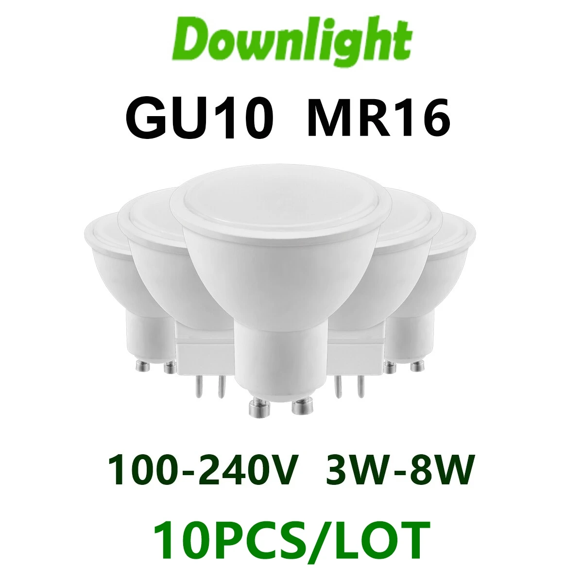 10 قطع أضواء LED GU10 و MR16