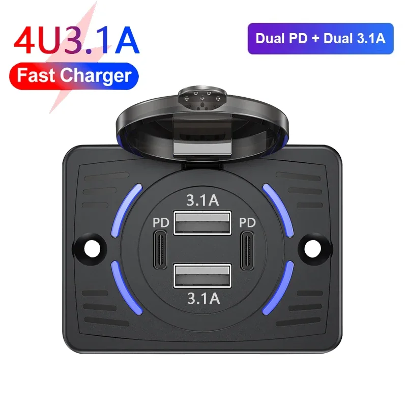 شاحن سيارة مزدوج USB QC3.0