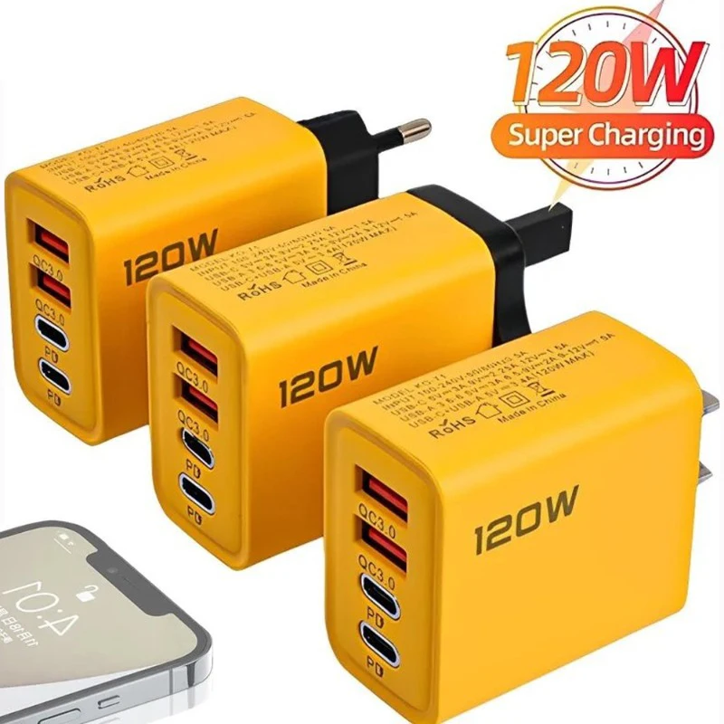 120W Fast Charging USB Wall Charger