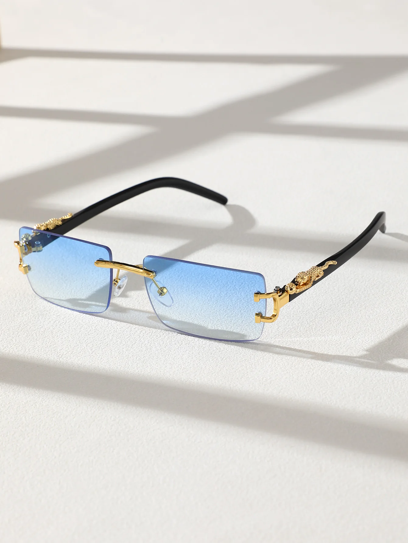 Trendy Frameless Rectangular Sunglasses