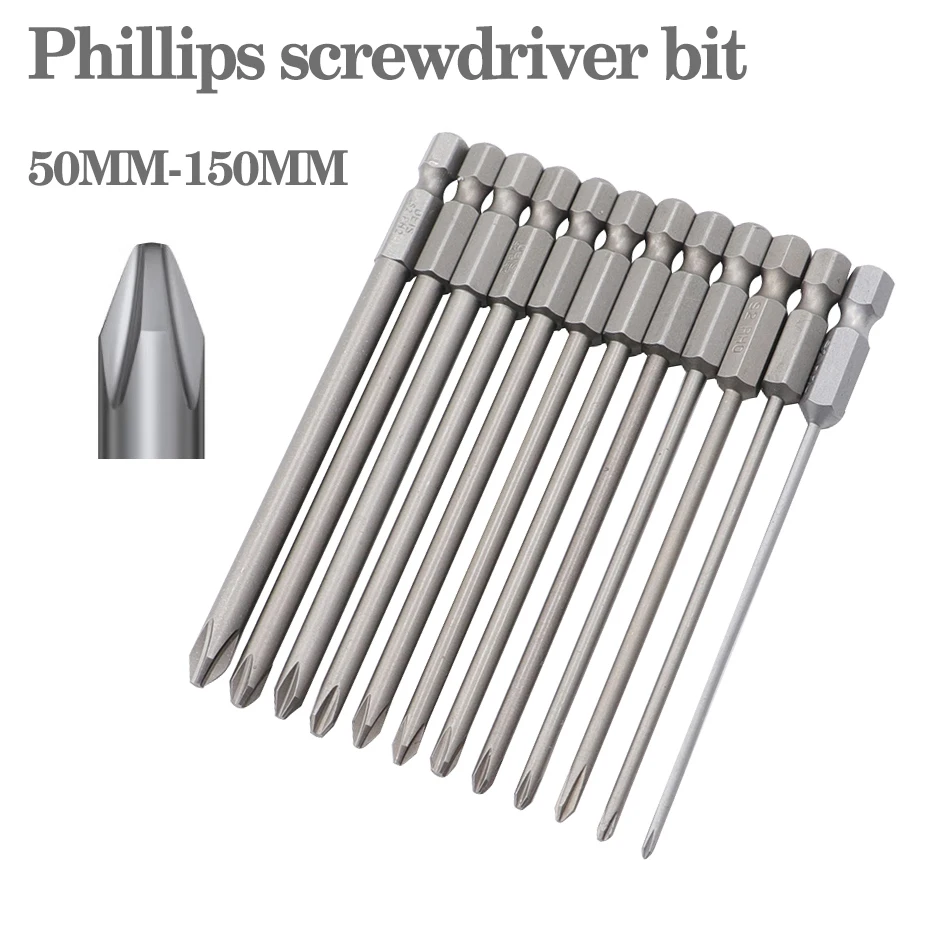 12pc Magnetic Phillips Screwdriver Bit Set