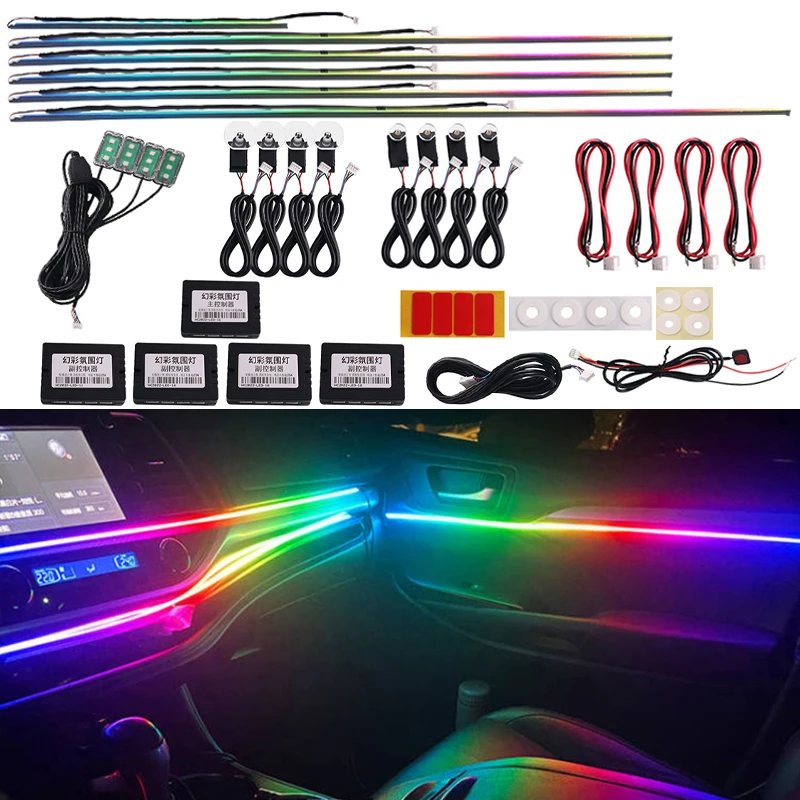 أضواء LED محيطية للسيارة 14 في 1