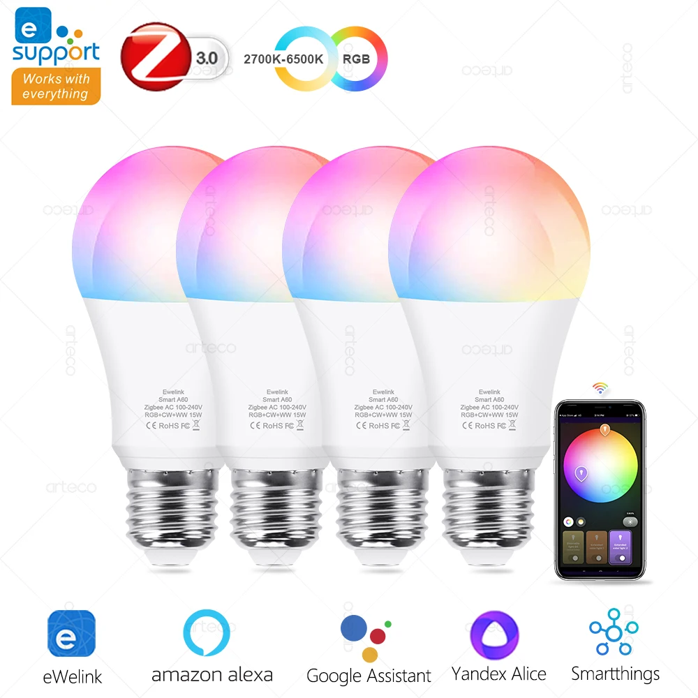 مصباح زيجبي ذكي RGB E27