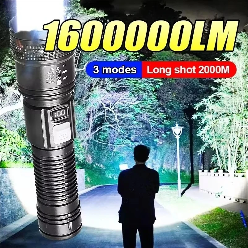 مصباح يدوي فائق السطوع 1600000 LM