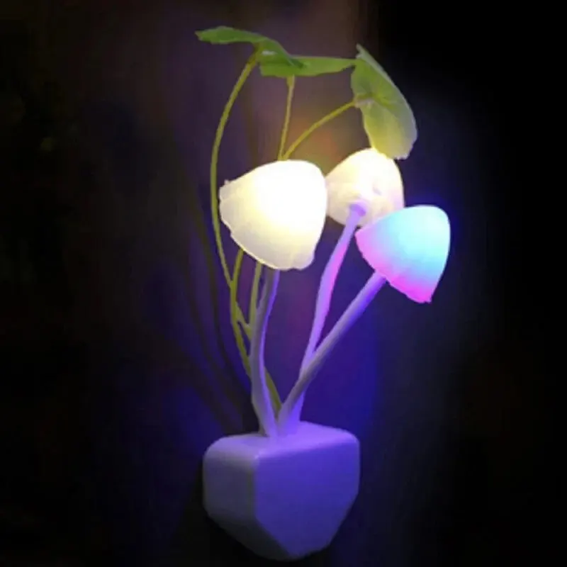 مصباح فطر ملون 3 LED للديكور