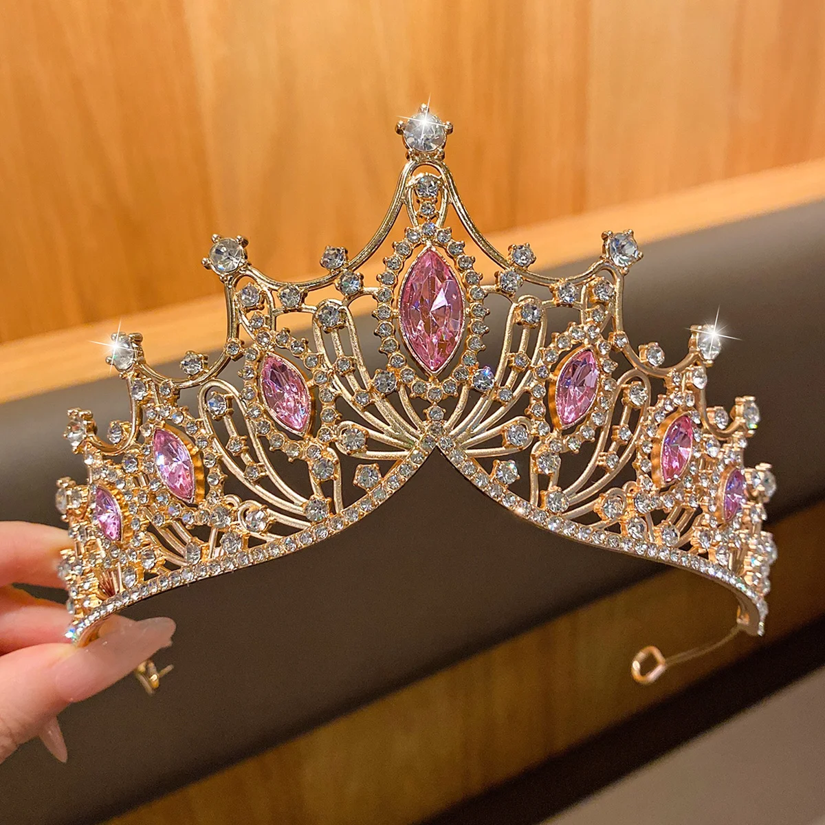 Large Fashionable Crown Headband for Events
