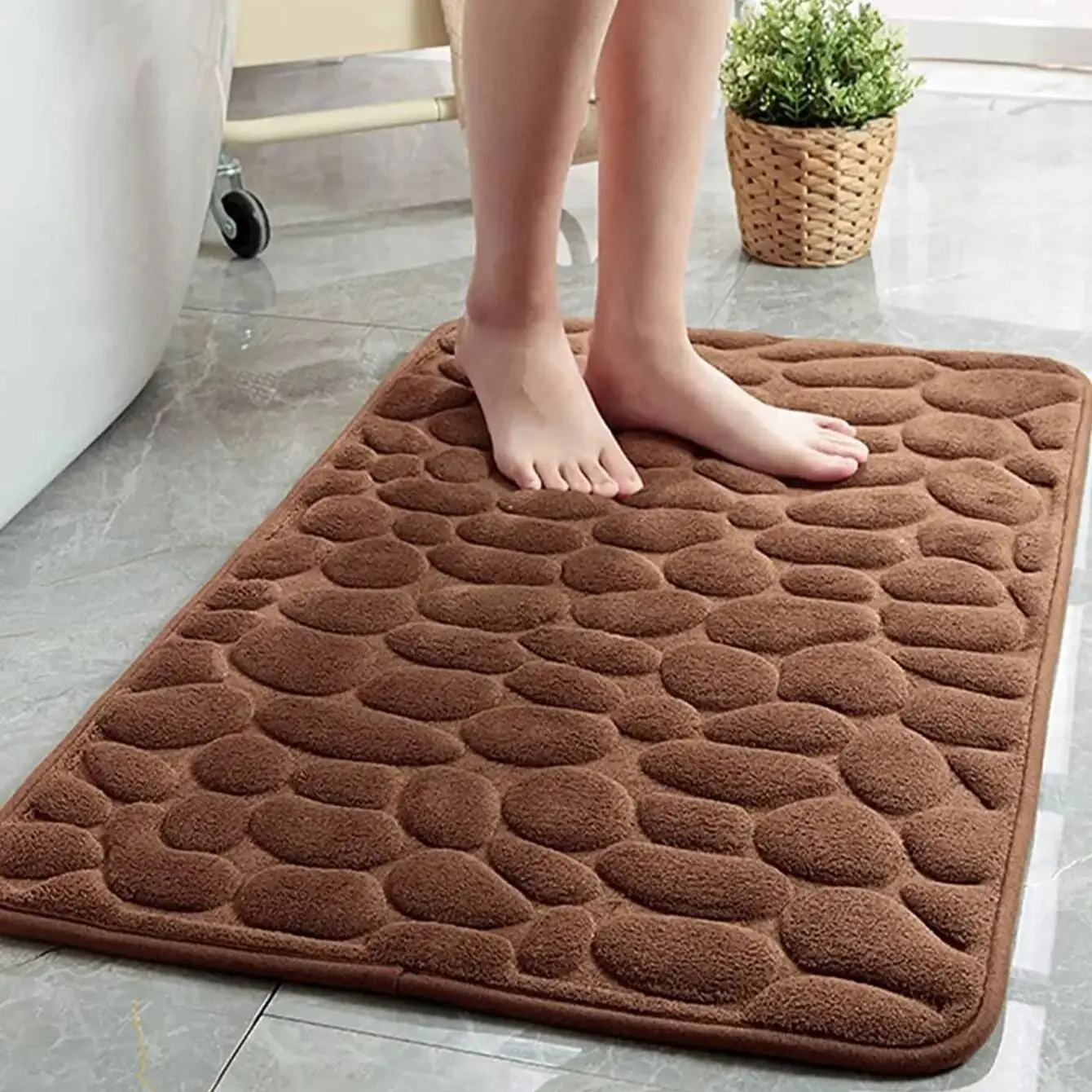 Cobblestone Bath Mat – Non-Slip Comfort