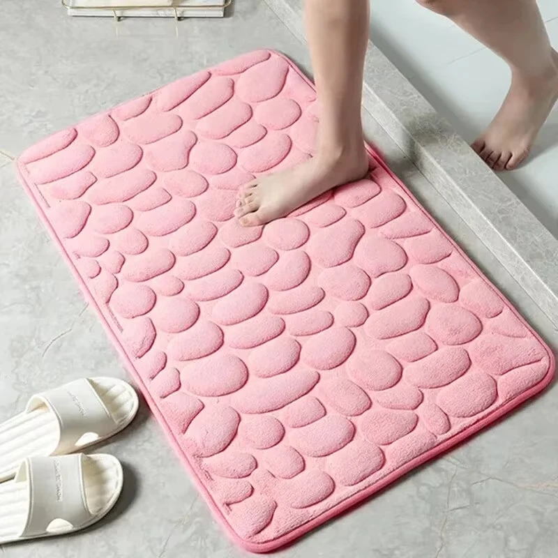 Non-Slip Memory Foam Cobblestone Floor Mat