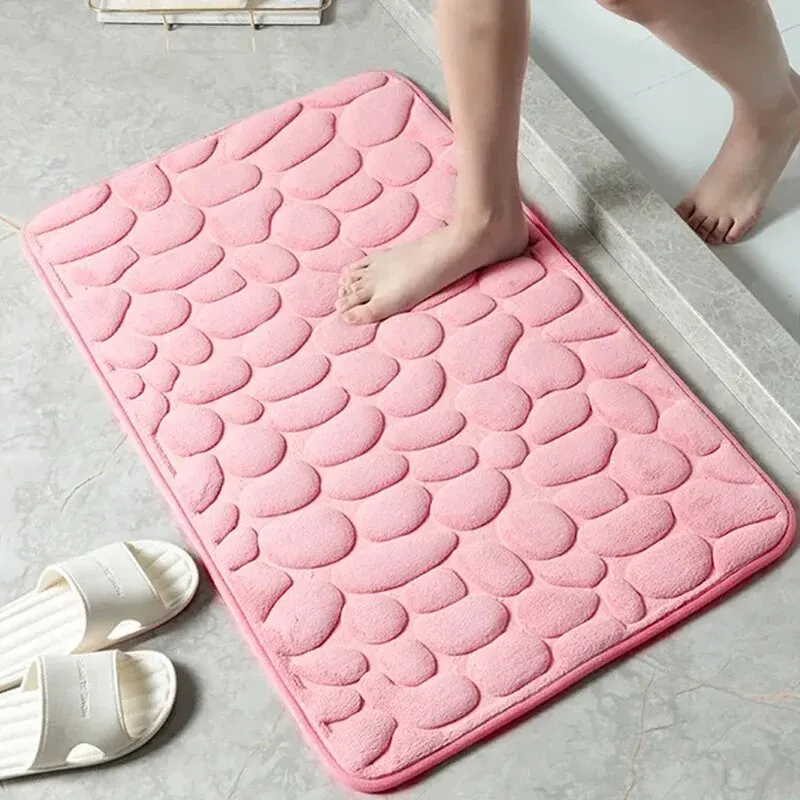 Non-Slip Memory Foam Cobblestone Floor Mat