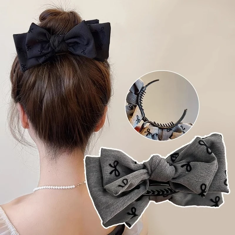 Retro Bow Hair Clip for Stylish Updos
