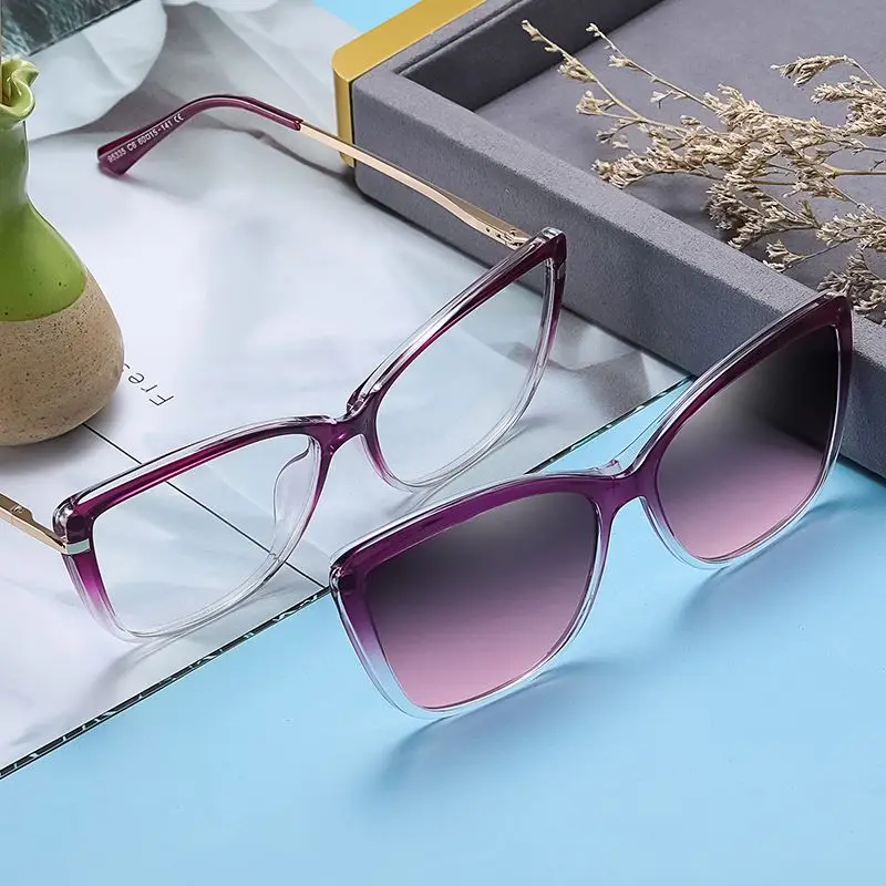 Designer Polarized Clip-On Eyeglasses for Women