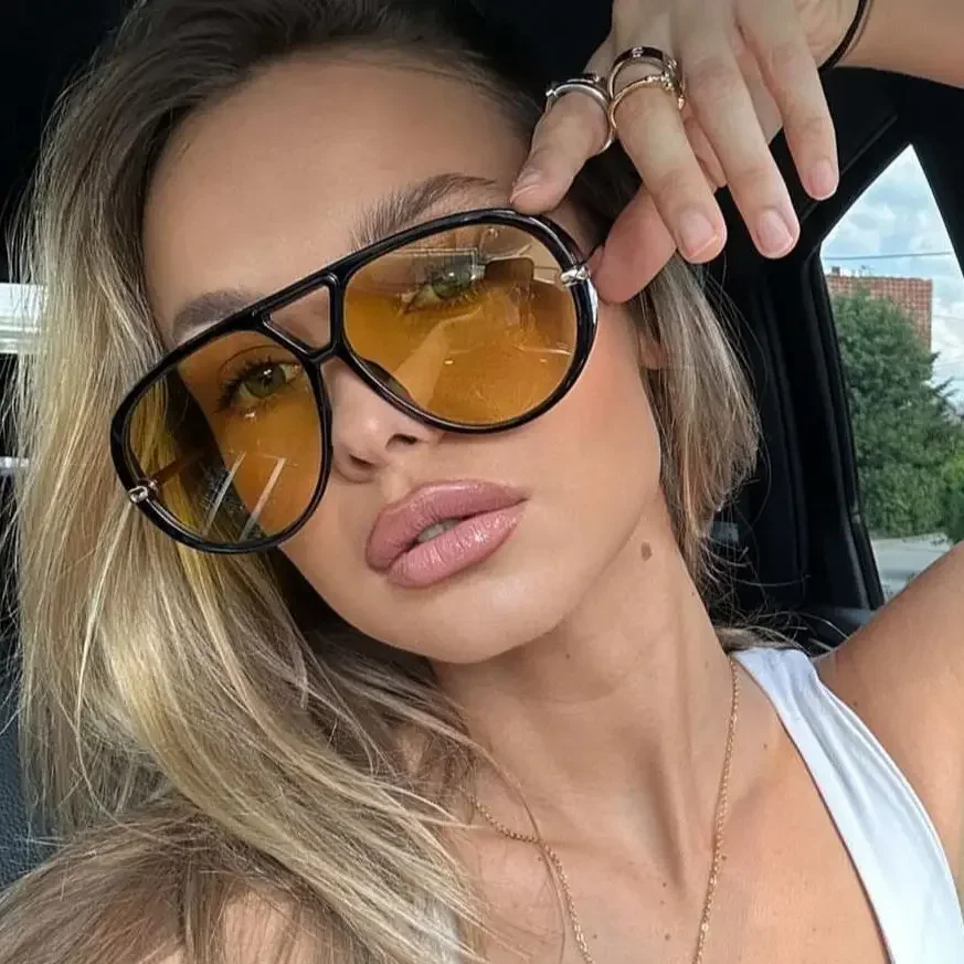 Big Frame Vintage Yellow Sunglasses