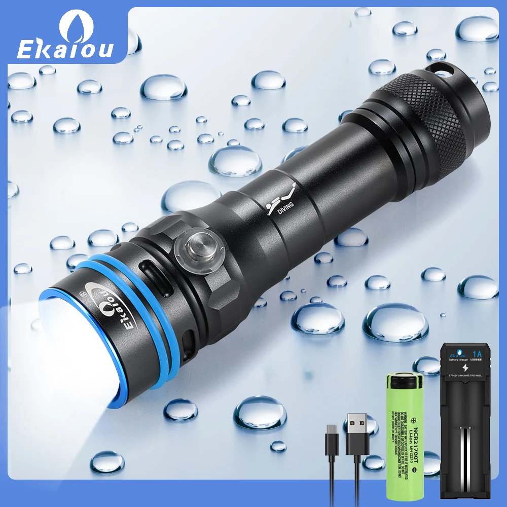 مصباح يدوي LED 3000 لومينز للغوص