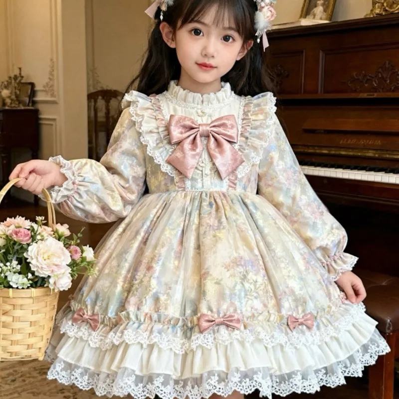 Cute Cartoon Princess Vintage Dress for Girls