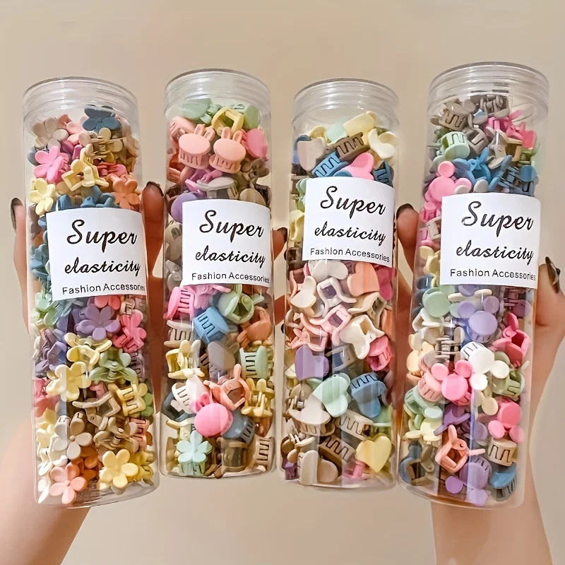 Cute Mini Flower Shaped Hair Clips Set