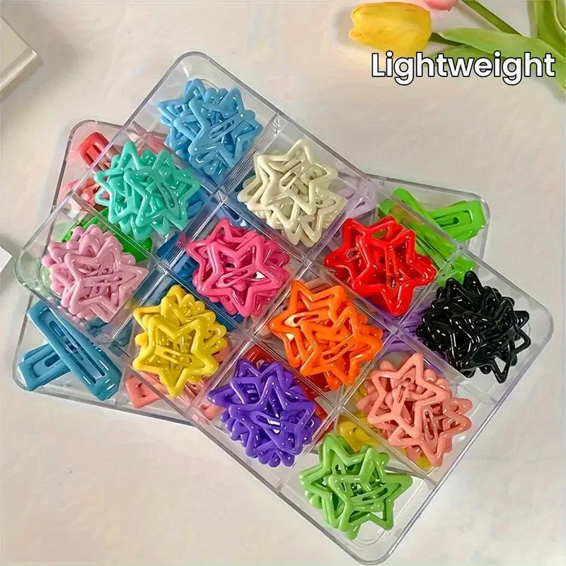 Star-Shaped Alloy Hair Clips Pack