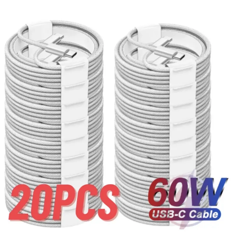 20Pcs Fast Charger USB-C Cable Set